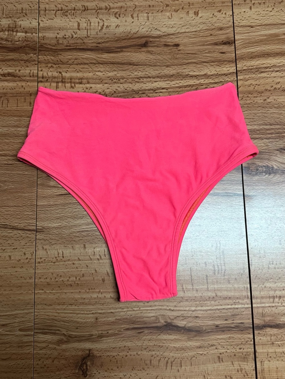 Neon Salmon High Waisted Bikini Bottom
